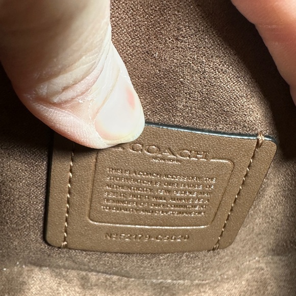 Coach Suede Brown and Tan Signature Crossbody Bag - Picture 9 of 10